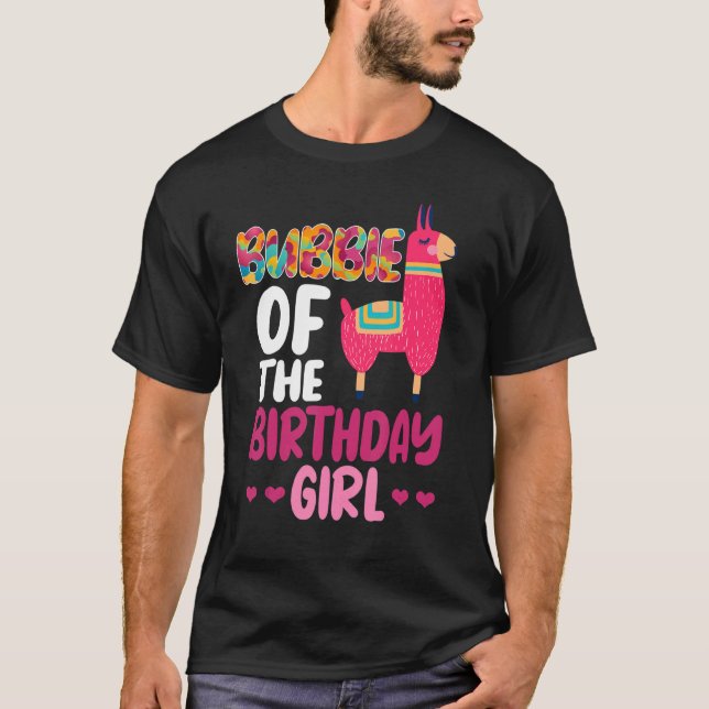 T-shirt Bubbie De L'Anniversaire Fille Llama Anniversaire  (Devant)