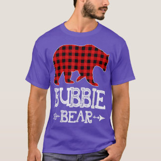 T-shirt Bubbie Ours Pyjama de Noël Rouge Plaid Buffalo Fam