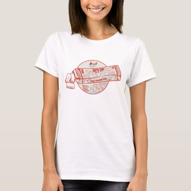 T-shirt Bubble gomme drôle thon saveur de poisson (Devant)