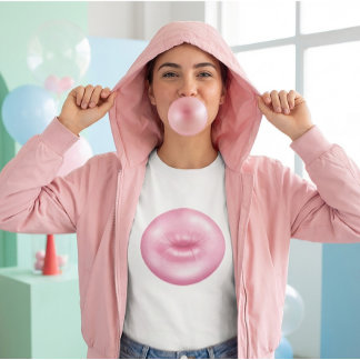 T-shirt Bubble Gum Pop Lips – Pink Pop Art Illustration