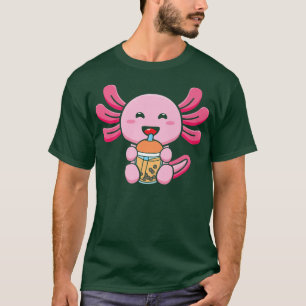 T-shirt Bubble Lait Thé Axolotl Cute Axolotl Boire Boba
