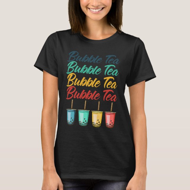 T-shirt Bubble Tea Boba Black Tea Drink Beverage Cream Puf (Devant)