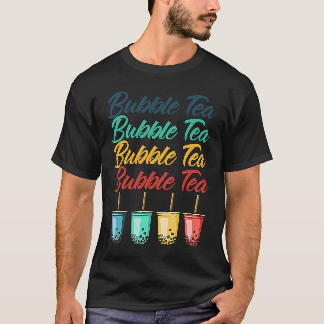 T-shirt Bubble Tea Boba Black Tea Drink Beverage Cream Puf (Devant)