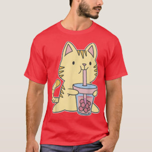 T-shirt Bubble Tea Kitty Kawaii Boba Tea Chat Japon Sucré 