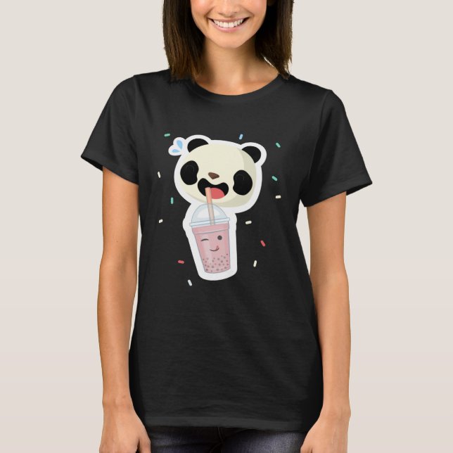 T-shirt Bubble Tea Panda Boba Tea  Cute Animal Ice Cream T (Devant)