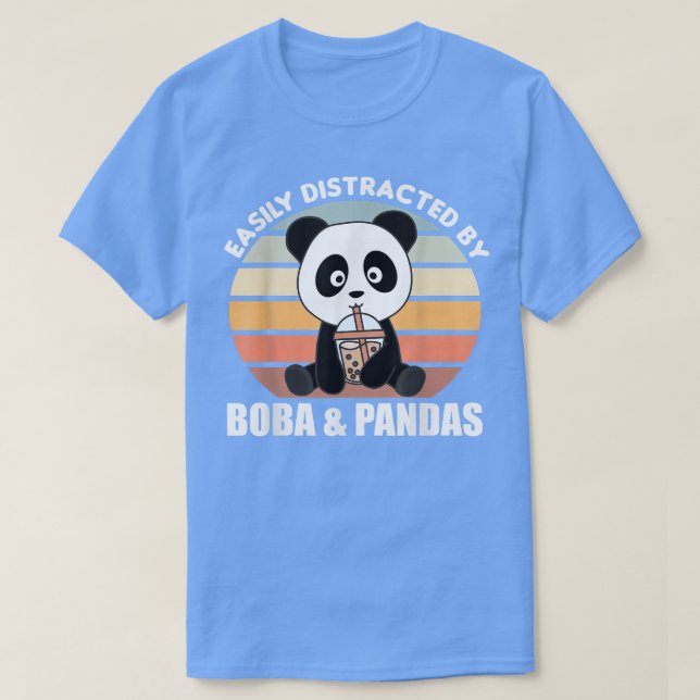 T-shirt Bubble Tea Panda Chocolate Sweet Animals Boba  (Design devant)