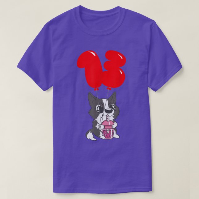 T-shirt Bubble Tea Puppy - 13e Anniversaire - Enfants Ball (Design devant)