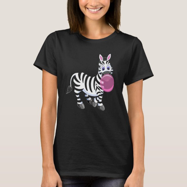 T-shirt Bubblegum Zebra Cute Zoo Animal (Devant)