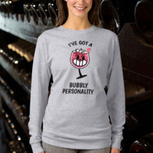 T-shirt Bubbly Personality - Chemise Louveuse À Vin Longue