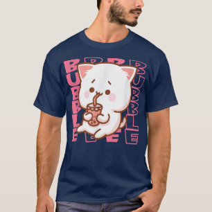 T-shirt Buble lait mignon chat kitty kawaii neko boire bu