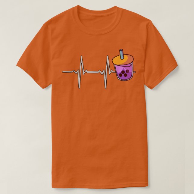 T-shirt Buble Tea Heartbeat Tapioca Milk Kawaii Boba Tea (Design devant)
