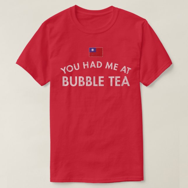 T-shirt Buble Tea Pearl Lait Tapioca Boba Chinois Taiwan (Design devant)