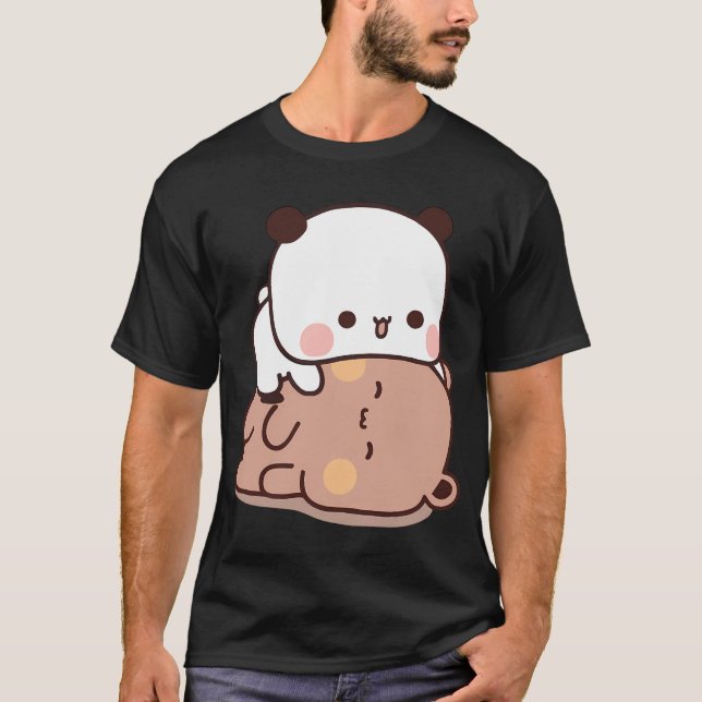 T-shirt Bubu Panda Et Dudu Bear Jouent Ensemble, Â  (Devant)