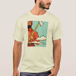 T-SHIRT BÛCHERON BARBU AVEC LA HACHE. PERSONNALISABLE