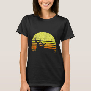 T-shirt Buck Mule Deer Chasse Papa Vintage Retro Sun Bow H