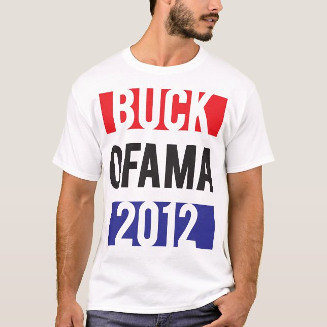 T-shirt Buck Ofama 2012 - RedWhiteBlue (Devant)