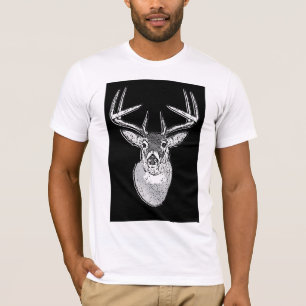 T-shirt Buck on Bold Black White Tail Deer