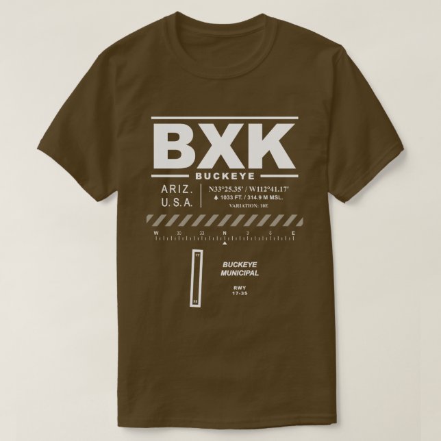 T-shirt Buckeye Municipal Airport BXK (Design devant)