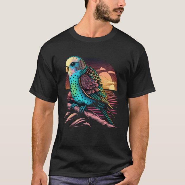 T-shirt Budgie Beach Budgerigar Parakeet Bird Summer  2 (Devant)