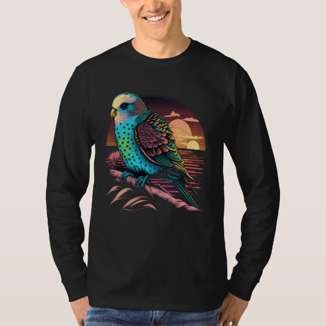 T-shirt Budgie Beach Budgerigar Parakeet Bird Summer  2 (Devant)