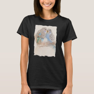 T-shirt Budgie Bird Cute Animal Portrait Illustration