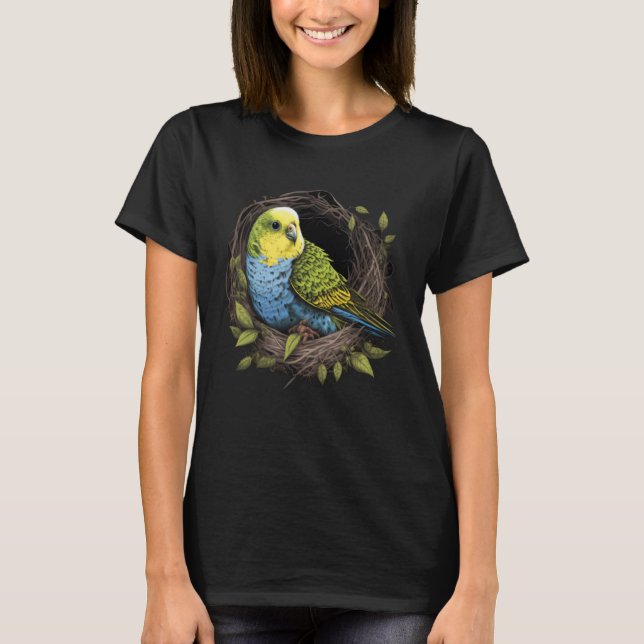 T-shirt Budgie Budgerigar Parakeet Bird Nest  2 (Devant)