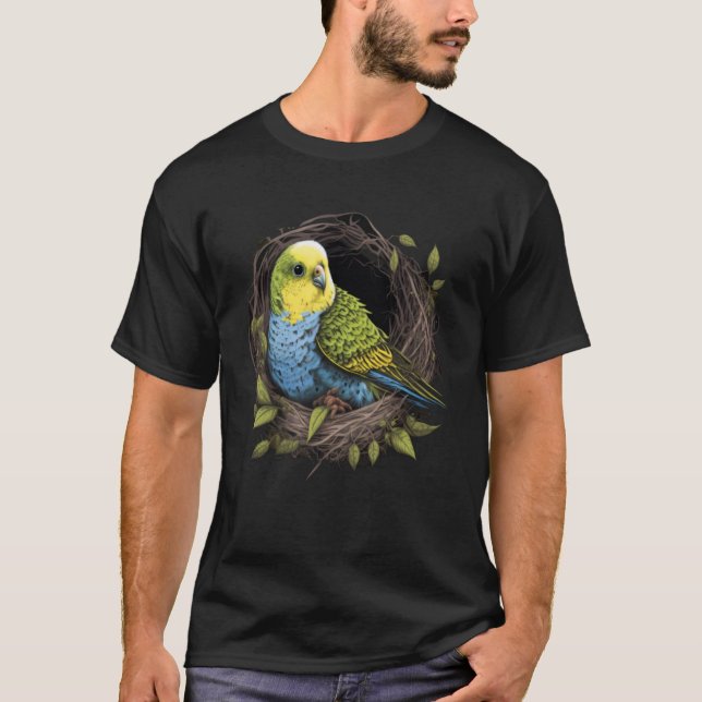 T-shirt Budgie Budgerigar Perakeet nid d'oiseaux 2 (Devant)