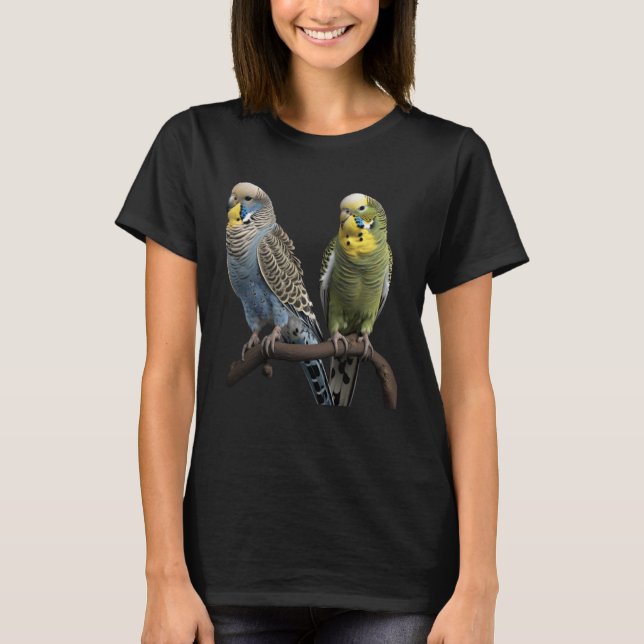 T-shirt Budgie Budgies Budgerigar Parakeet Birds Birdwatch (Devant)