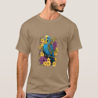 T-shirt Budgie Mom Flower Budgerigar Parakeet Bird cadeau