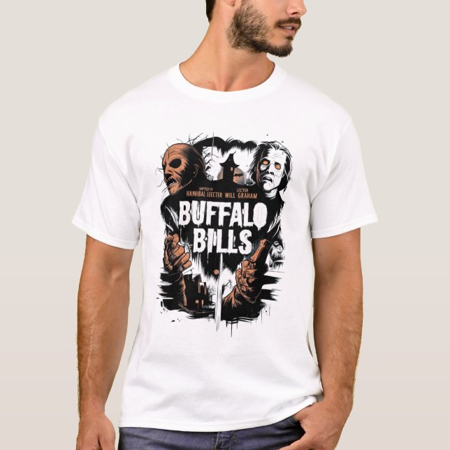 T-shirt buffalo bills halloween, hannibal, hannibal lecter (Devant)