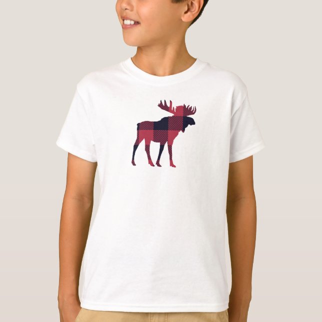T-shirt Buffalo Check Moose Wilderness Cabine (Devant)