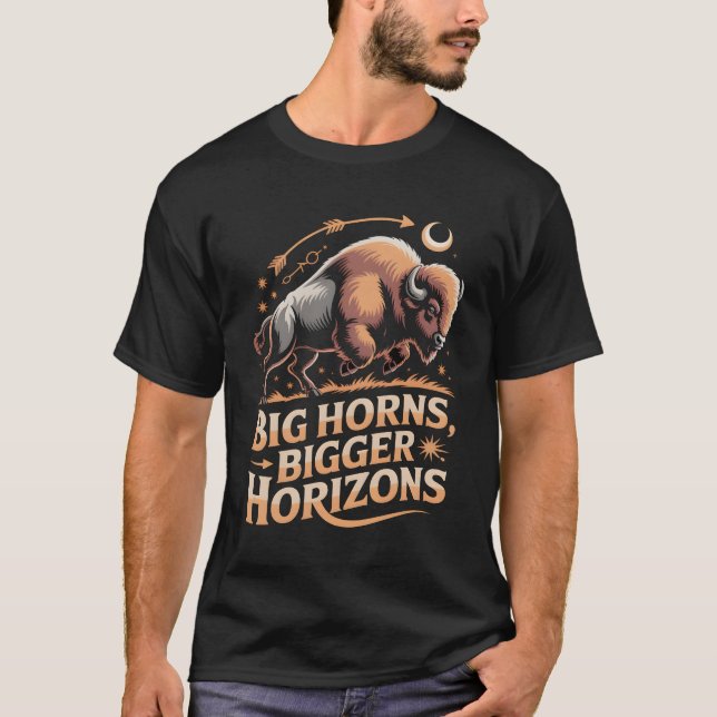 T-shirt Buffalo – Grandes cornes, grands horizons (Devant)