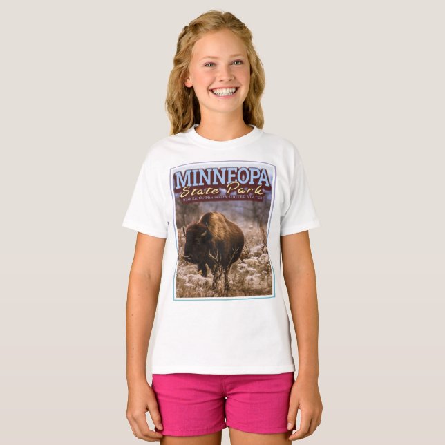 T-SHIRT BUFFALO - MINNEOPA STATE PARK - MINNESOTA USA (Devant entier)