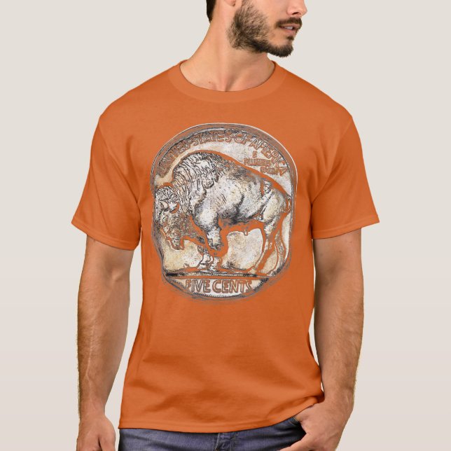 T-shirt Buffalo Nickel États-Unis pièce (Devant)