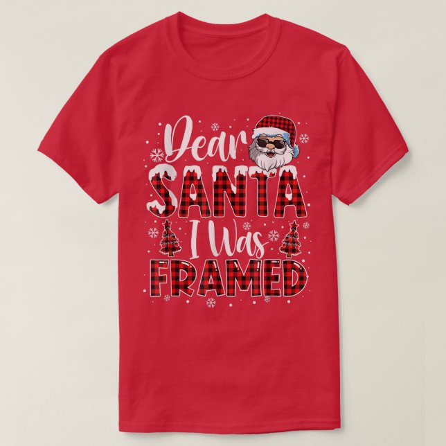 T-shirt Buffalo Plaid Cher Père Noël J'Ai Été Cadre Noël P (Design devant)