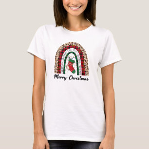 T-shirt Buffalo Plaid & Empreinte de léopard Rainbow
