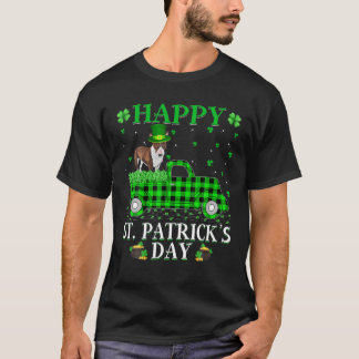 T-shirt Buffalo Plaid Green Truck Bull Terrier Dog St. Pat