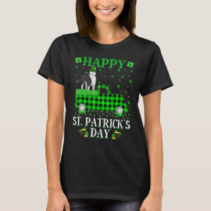 T-shirt Buffalo Plaid Green Truck Siberian Husky Dog St Pa