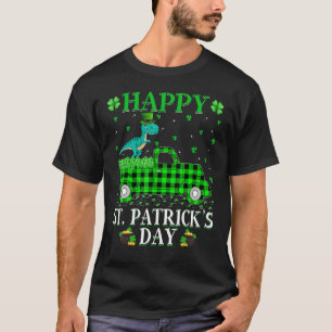 T-shirt Buffalo Plaid Green Truck Tyrannosaurus St. Patron
