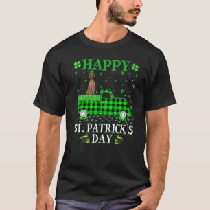 T-shirt Buffalo Plaid Green Truck Vizsla Chien St. Patrick