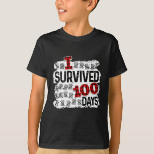T-shirt Buffalo Plaid I Survived 100 Jours D'Étudiant À L'