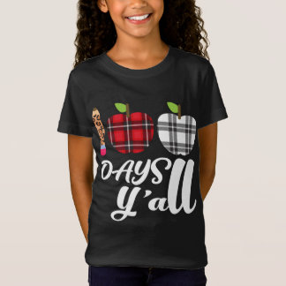 T-Shirt Buffalo Plaid Leopard 100 Jours Y'all mignonne100e