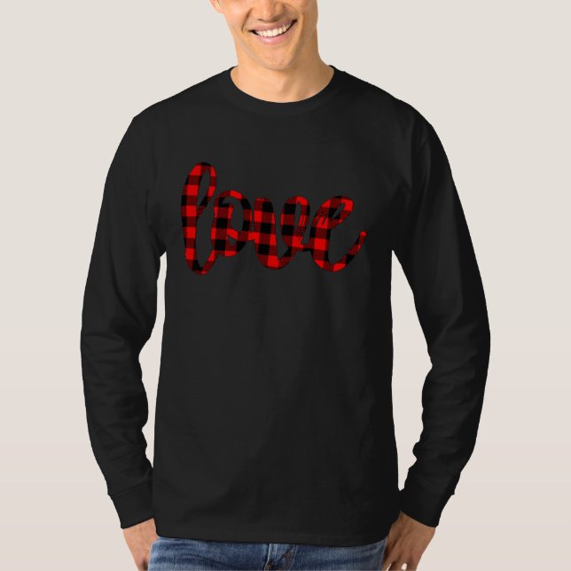 T-shirt Buffalo Plaid Love (Devant)