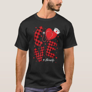 T-shirt Buffalo Plaid Love Nurse Life Nurse Happy Valentin