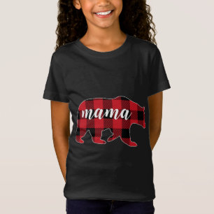 T-Shirt Buffalo Plaid Mama Oear Maman Cadeaux Christmas Ma