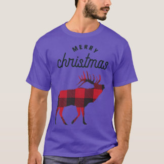 T-shirt Buffalo Plaid Merry Christmas Reindeer Family Matc