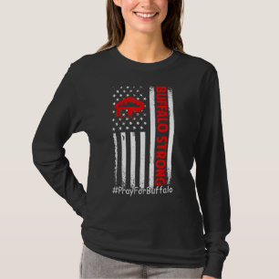 T-shirt Buffalo Prière Forte Pour Le Drapeau Américain Buf