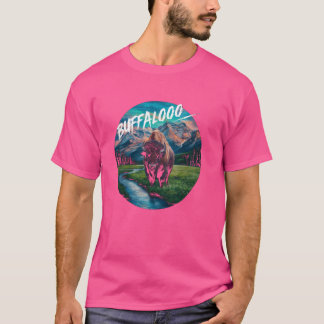 T-shirt Buffalo Retro Sunset Lucky Casino Slots Buffalo