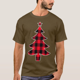 T-shirt Buffalo rouge Plaid sapin de Noël pour maman papa