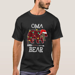 T-shirt Buffle de famille du pyjama rouge Plaid Oma Bear